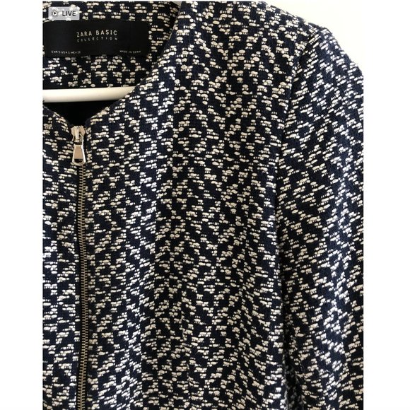 Zara Basics Tweed Coat - Picture 2 of 4